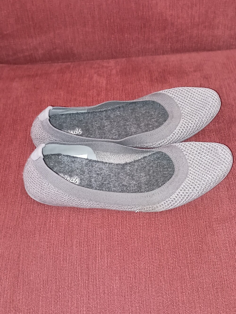 allbirds Women’s Light Gray Knit Slip-On Flats Women's Size 8